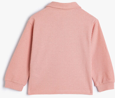 SWEATSHIRTS Overhemdkraag geborduurd Sweatshirt Roze