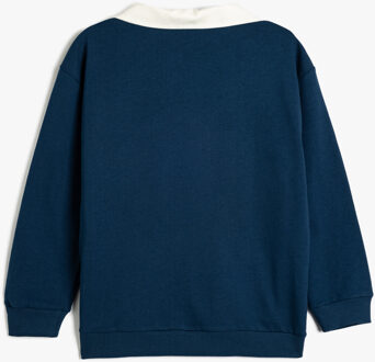 SWEATSHIRTS Overhemdkraag Met blokken Sweatshirt Navy