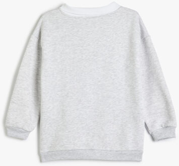 SWEATSHIRTS Overhemdkraag Met drukwerk Sweatshirt Lichtgrijs
