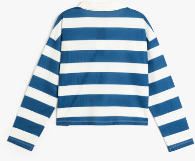 SWEATSHIRTS Overhemdkraag Met gebruik van twee verschillende stoffen Sweatshirt Navy