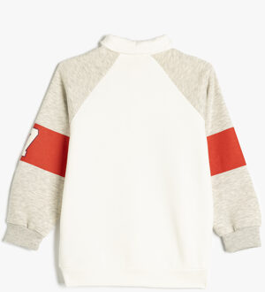 SWEATSHIRTS Polokraag Met drukwerk Sweatshirt Ecru