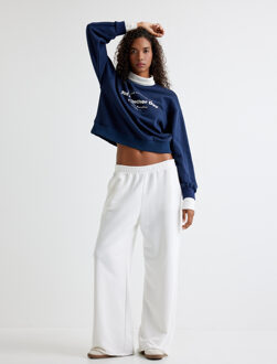 SWEATSHIRTS Rechte kraag Met gebruik van twee verschillende stoffen Sweatshirt Navy