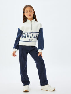 SWEATSHIRTS Rechte kraag Met kleurblokken Sweatshirt Ecru