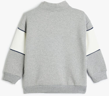 SWEATSHIRTS Rechte kraag Met kleurblokken Sweatshirt Grijs