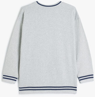 SWEATSHIRTS Ronde kraag Applique Gedetailleerd Sweatshirt Lichtgrijs