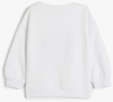 SWEATSHIRTS Ronde kraag geborduurd Sweatshirt Ecru