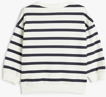 SWEATSHIRTS Ronde kraag geborduurd Sweatshirt Navy