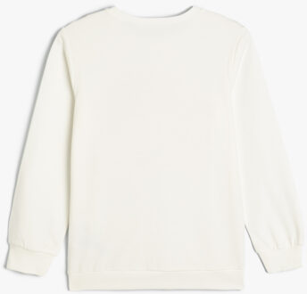 SWEATSHIRTS Ronde kraag Met drukwerk Sweatshirt Ecru