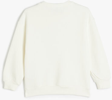 SWEATSHIRTS Ronde kraag Met drukwerk Sweatshirt Ecru