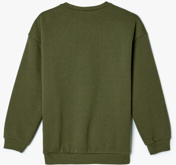 SWEATSHIRTS Ronde kraag Met drukwerk Sweatshirt Kaki