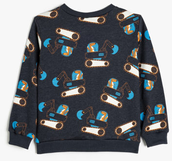 SWEATSHIRTS Ronde kraag Met drukwerk Sweatshirt Navy/blauw