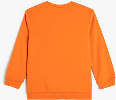 SWEATSHIRTS Ronde kraag Met drukwerk Sweatshirt Oranje