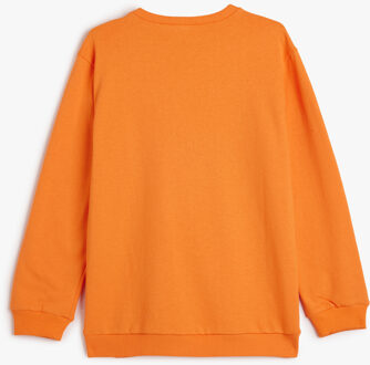SWEATSHIRTS Ronde kraag Met drukwerk Sweatshirt Oranje