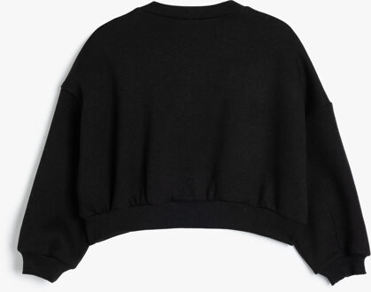 SWEATSHIRTS Ronde kraag Met drukwerk Sweatshirt Zwart