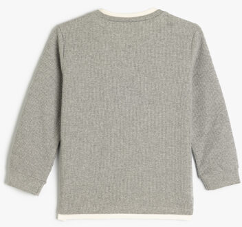 SWEATSHIRTS Ronde kraag Met gebruik van twee verschillende stoffen Sweatshirt Grijs