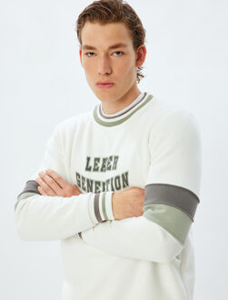 SWEATSHIRTS Ronde kraag Met kleurblokken Sweatshirt Wit