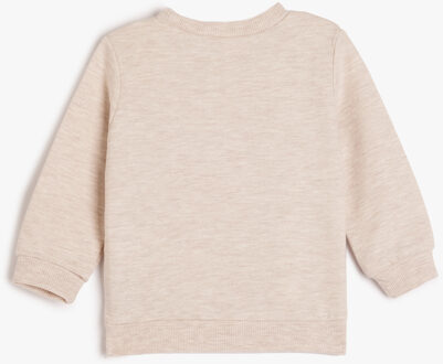 SWEATSHIRTS Sweatshirt met Lange Mouwen en Berendetail Beige