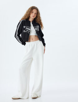 SWEATSHIRTS Volledige ritssluiting Strook Gedetailleerd Sweatshirt Zwart