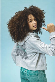 Sweatvest grey melee rugprint voor meisjes in de kleur - maat 128 Grijs