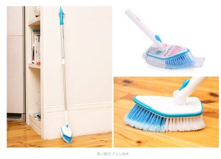 Sweep Lange Handvat Borstel Zachte Langharige Vloertegel Borstel Schaalbare Wc-borstel Gereedschap 2in1