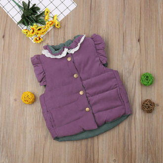 Sweet Baby Meisjes Peuter Winter Jas Jas Mouwloos Vest Bovenkleding 0-4T B / 70