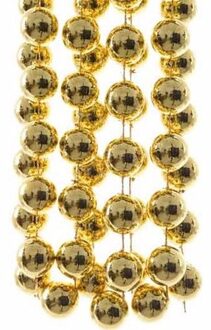Sweet Christmas kerstboom decoratie kralenslinger XXL goud 270 cm - Kerstslingers Goudkleurig