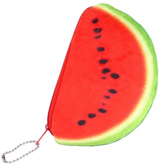 Sweet Colorful Fruit Shape Plush Wallet Coin Purse Watermelon Strawberry Orange Girls Key Case Handbag Card Holder Pouch