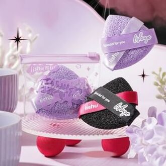 Sweet Cool Series Face Cleansing Puff - 2 Colors Purple - 1pc