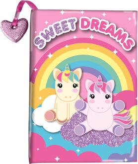 Sweet Dreams dagboek eenhoorns/unicorns met glitter - Dagboeken Multikleur