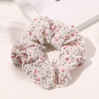 Sweet Haaraccessoires Chiffon Bloemen Scrunchies Zachte Bloem Haar Touw Elastische Rubberen Band Paardenstaart Houder Haar Stropdas Beige
