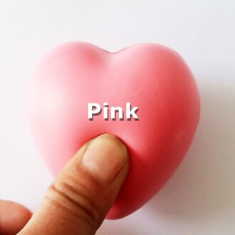 Sweet Heart Shaped Stress Relief Bal Oefening Stress Squeeze Elastische Rubber Soft Foam Bal Bal Speelgoed Roze