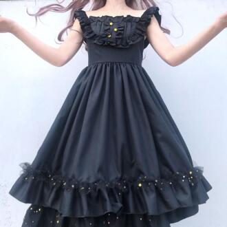 Sweet Lolita Dress Koude Ster Water Maan Lolita Girly Stijl Japanse Zoete Jsk Sling Jurk Voor Kinderen Zomer Kawaii Kleding wit