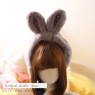 Sweet Winter Ear Muffs with Bunny Ear donker grijs