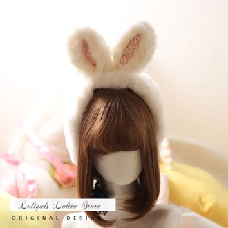 Sweet Winter Ear Muffs with Bunny Ear Ivoor