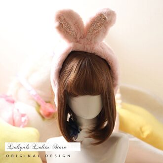 Sweet Winter Ear Muffs with Bunny Ear roze