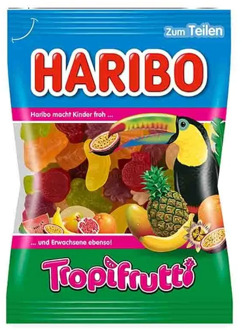 Sweets Tropifrutti Mix Haribo 100 gr. Varied fruits