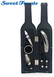 Sweettreats 5Pcs Wijnfles Corkscrew & Accessoire Set Wijn Tool Set Fles-Vormige Houder Perfect Hostess Fles opener