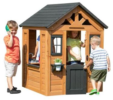 Sweetwater speelhuis hout in Bruin & Grijs Speelhuisje voor buiten in de tuin