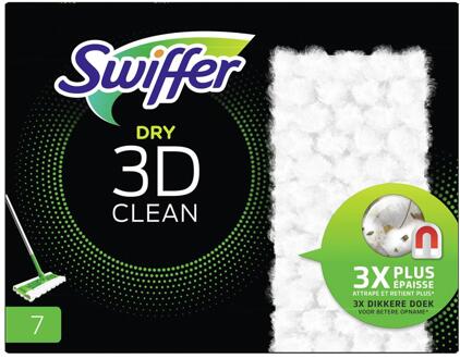 Swiffer Dry 3D Clean Stofwisdoekjes Navulling Doosje A 7 Stuks wit