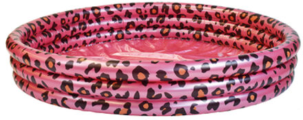 Swim Essentials kinderzwembad roze panterprint 3 ringen - 150 cm Multikleur