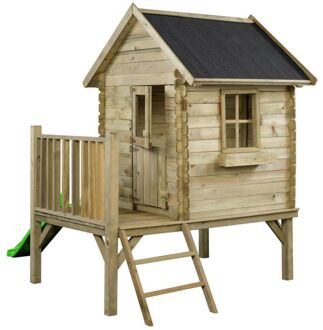 Swing King Camilla Houten Speelhuisje met Glijbaan Naturel/Groen