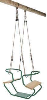 Swing King Metaal/Hout - Schommel duozit - Groen