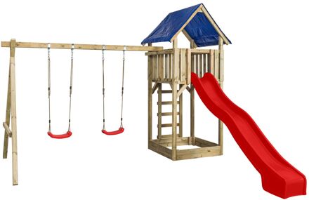 Swing King Speeltoestel Met Glijbaan Tour Jonas Rood 300cm