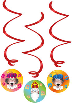 Swirl Decoratie Welkom Sint en Piet (3st) Multikleur - Print