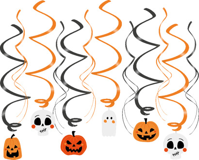 Swirl Decoraties Halloween Halloween (12st) Multikleur - Print