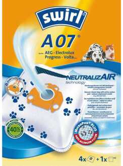 Swirl Type A07 NeutralizAir® stofzuigerzakken voor AEG, Electrolux, Progress, Volta