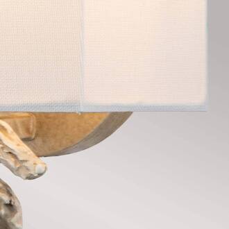 Swirl Wandlamp small met linnen kap, antiek wit wit antiek, wit