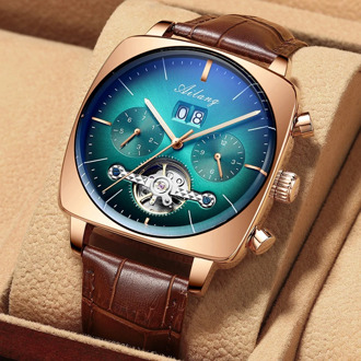 swiss watch mechanical automatic chronograph Square Large Dial Watch Hollow Waterproof 2020 New mens fashion watches luxury
