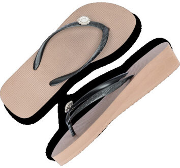 Switch dames slipper met hak , , maat: Taupe - 35-36