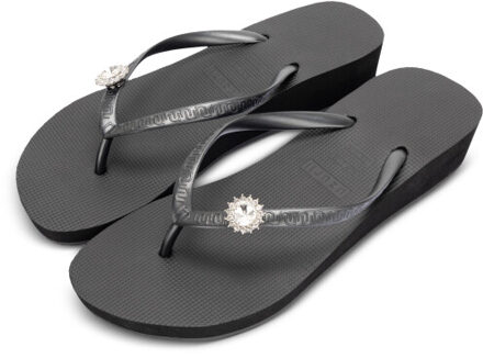 Switch dames slipper met hak zwart, , maat: - 39-40